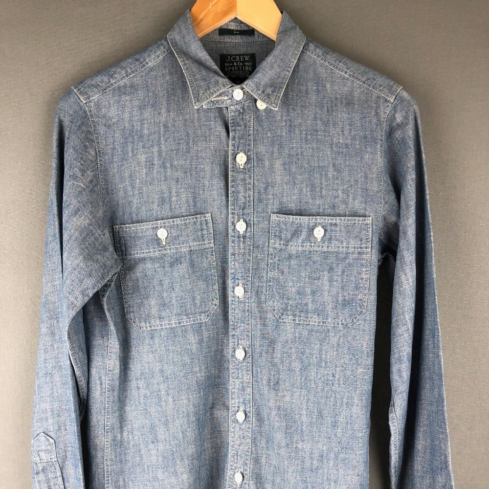 J Crew Chambray Selvedge Button Front Work Shirt
